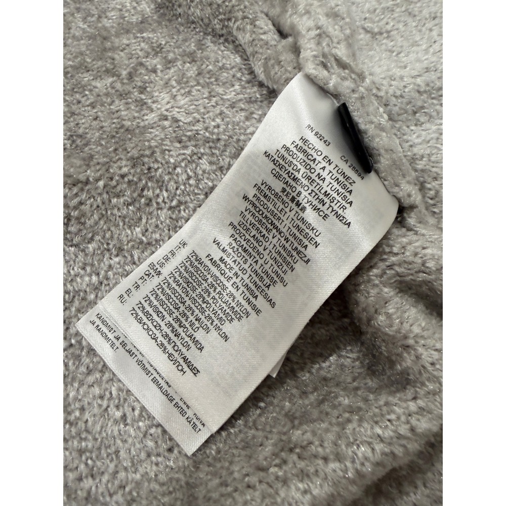 Diesel Womens Grey Fuzzy Knit Maxi Duster Cardigan Metal D Logo Buckle Size S‎ - Picture 11 of 12